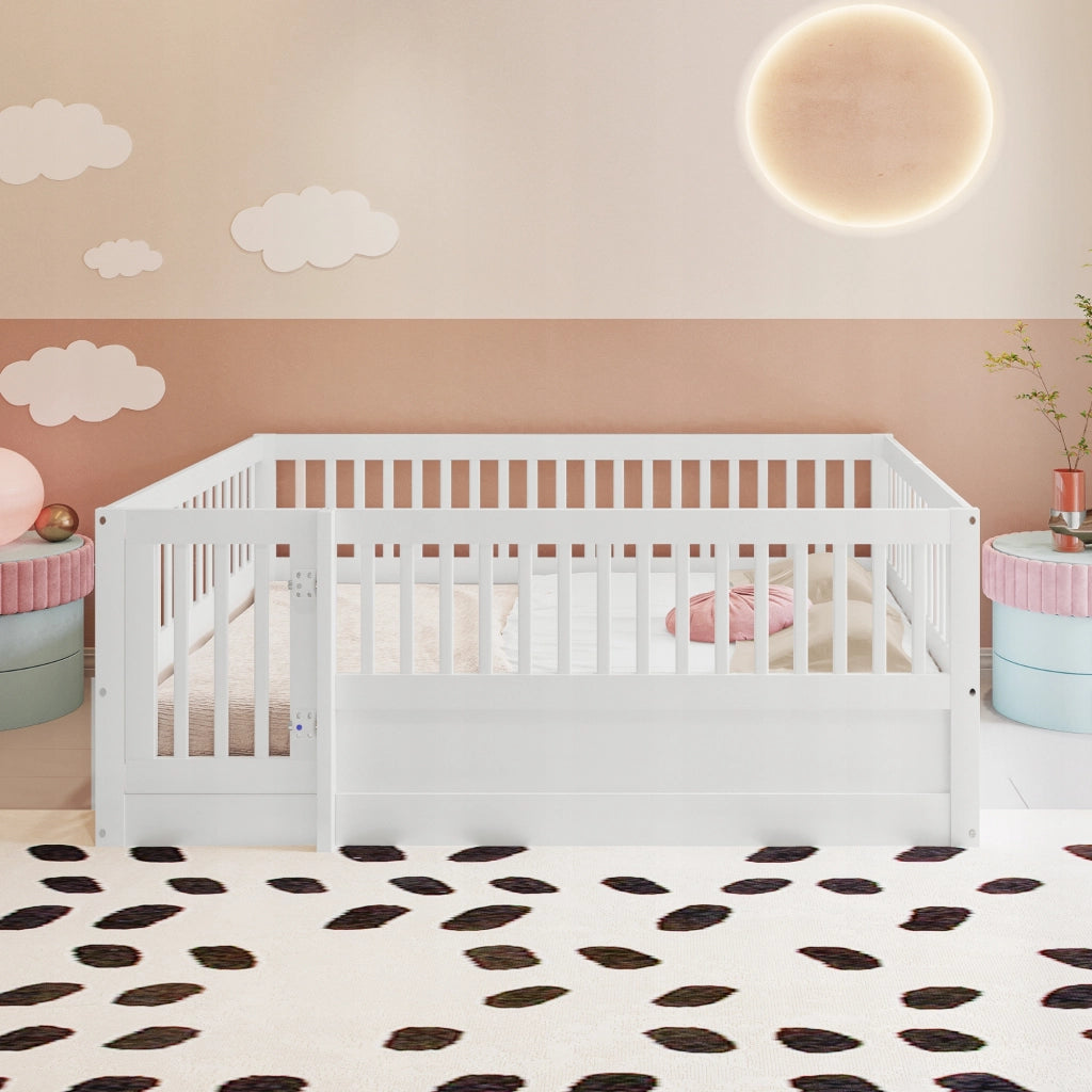 Letto per bambini in legno - Xylo - 140x200 - Bianco - Senza materasso