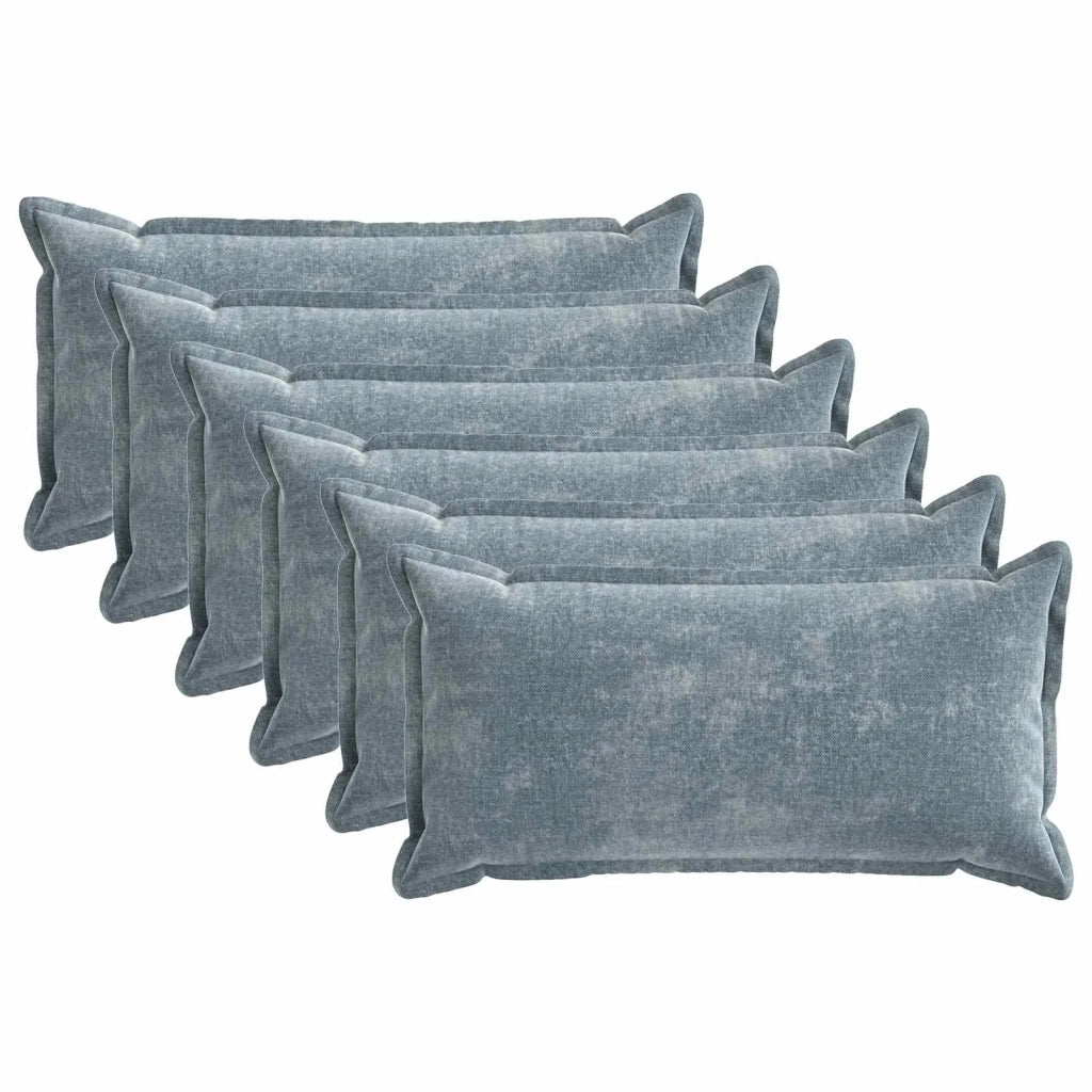 Federa 6 pz HOUTEN Azzurro 40 x 70 cm Tessuto Chenille 917857
