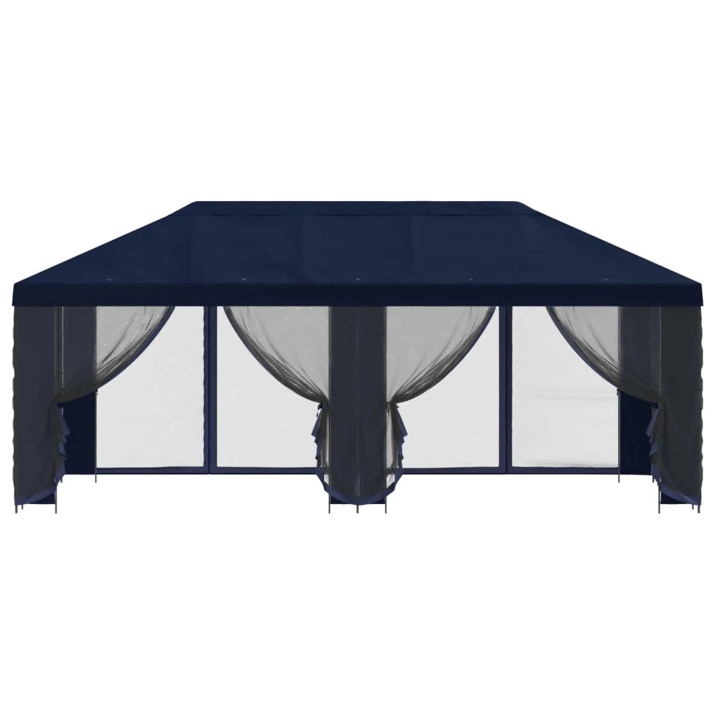 Gazebo con pareti laterali 6 x 3 m Blu Poliestere e Acciaio 190 3376025