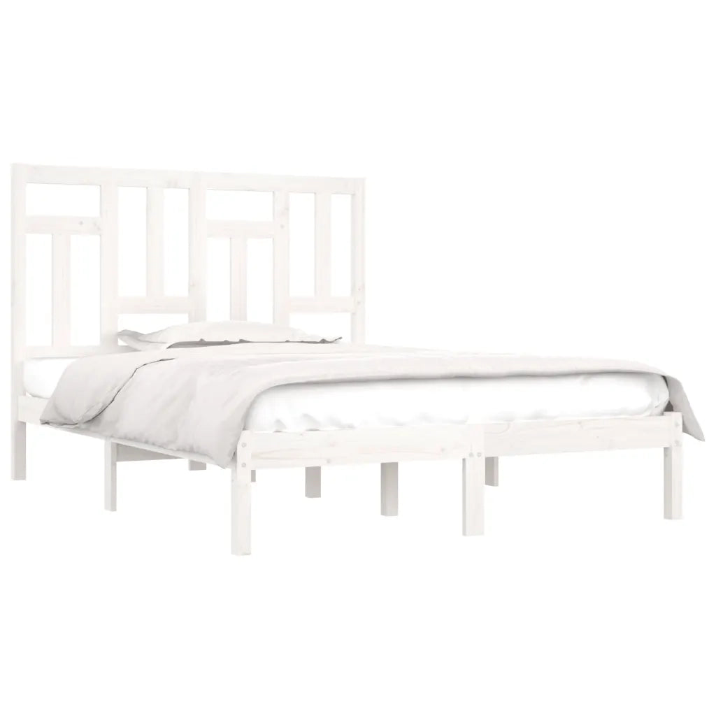 Giroletto senza Materasso Bianco 140x200 cm Legno Massello Pino