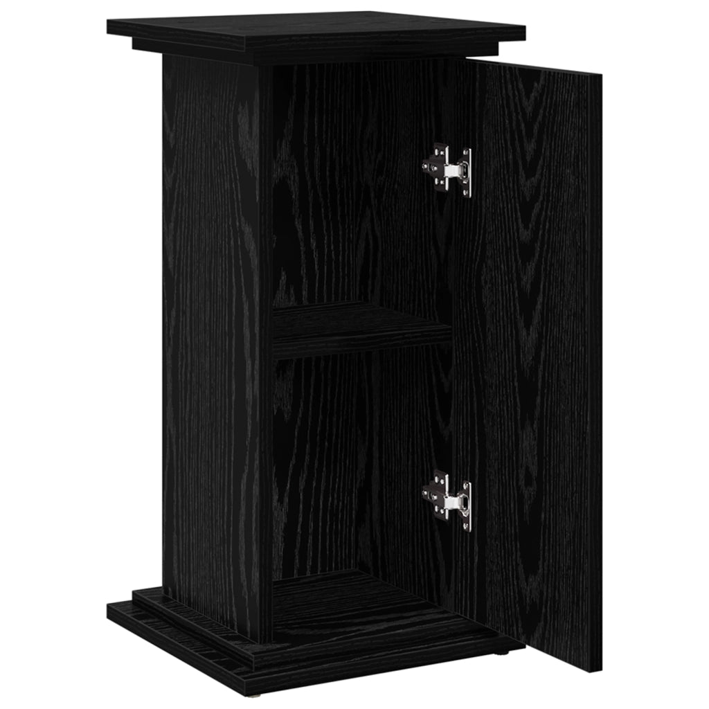Supporto Espositivo con Spazio di Archiviazione Rovere Nero 31x30x60 cm Legno Ingegnerizzato