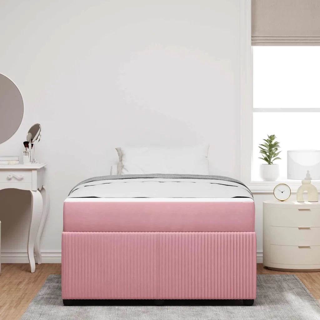 Struttura del letto con materasso Rosa 120 x 200 cm Tessuto 3398391
