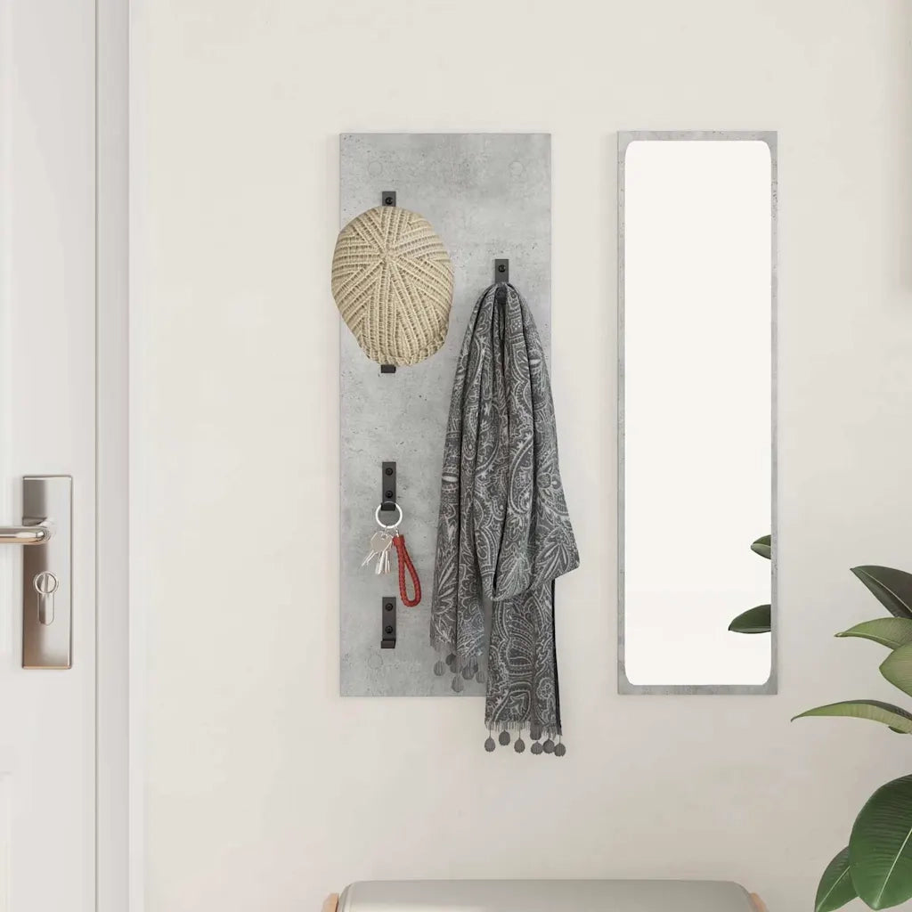 Appendiabiti a muro Grigio cemento 30 x 1,5 x 80 cm 874470