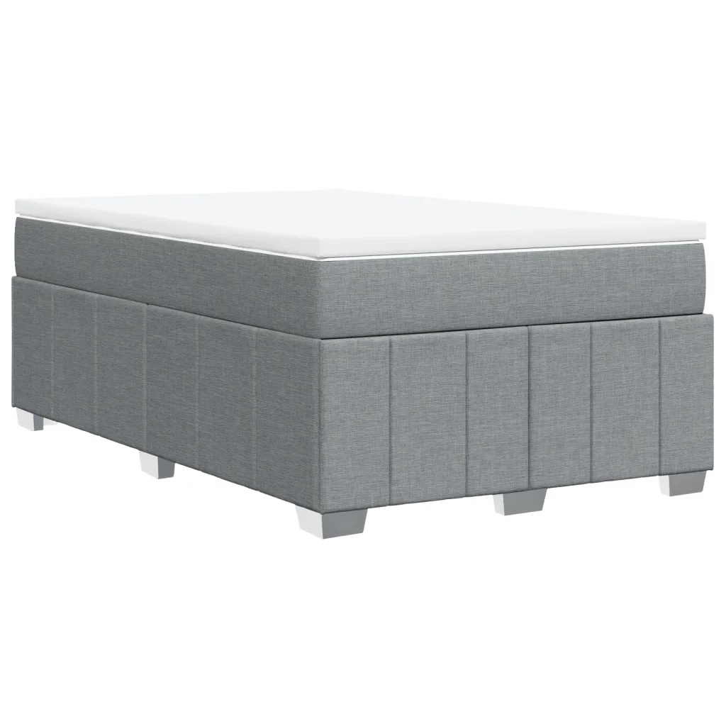 Giroletto a Molle con Materasso Grigio Chiaro 120x200cm Tessuto