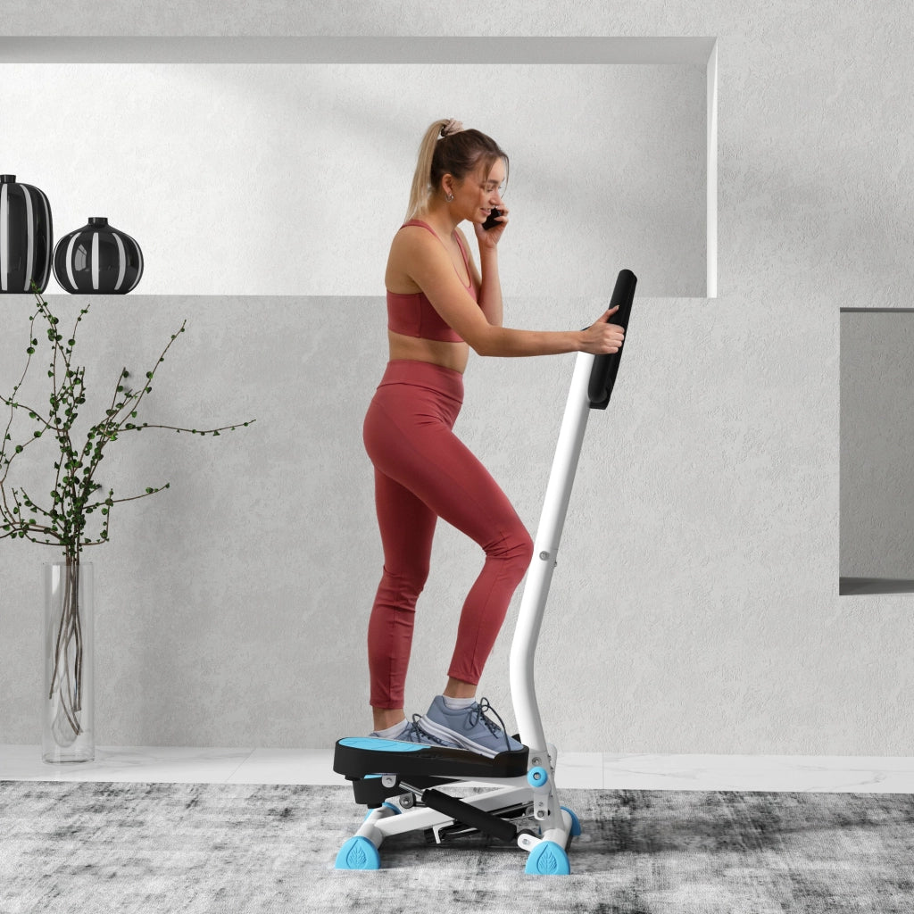 Stepper Fitness LCD ¨C zephmum ¨C Nero e grigio, ABS e acciaio, 55x44x108 cm