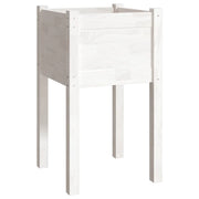 Fioriera aiuola rialzata fioriera aiuola giardino esterno da terrazza 40 x 40 x 70 cm legno di pino massiccio bianco 02_0038549