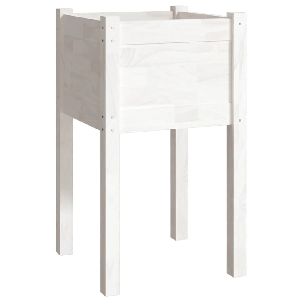 Fioriera aiuola rialzata fioriera aiuola giardino esterno da terrazza 40 x 40 x 70 cm legno di pino massiccio bianco 02_0038549
