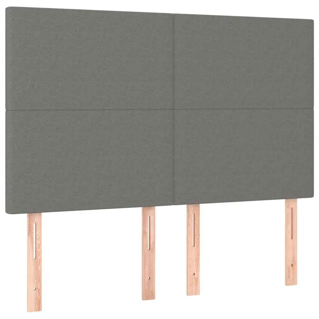Giroletto a Molle con Materasso Grigio Scuro 140x200cm Tessuto 3127806