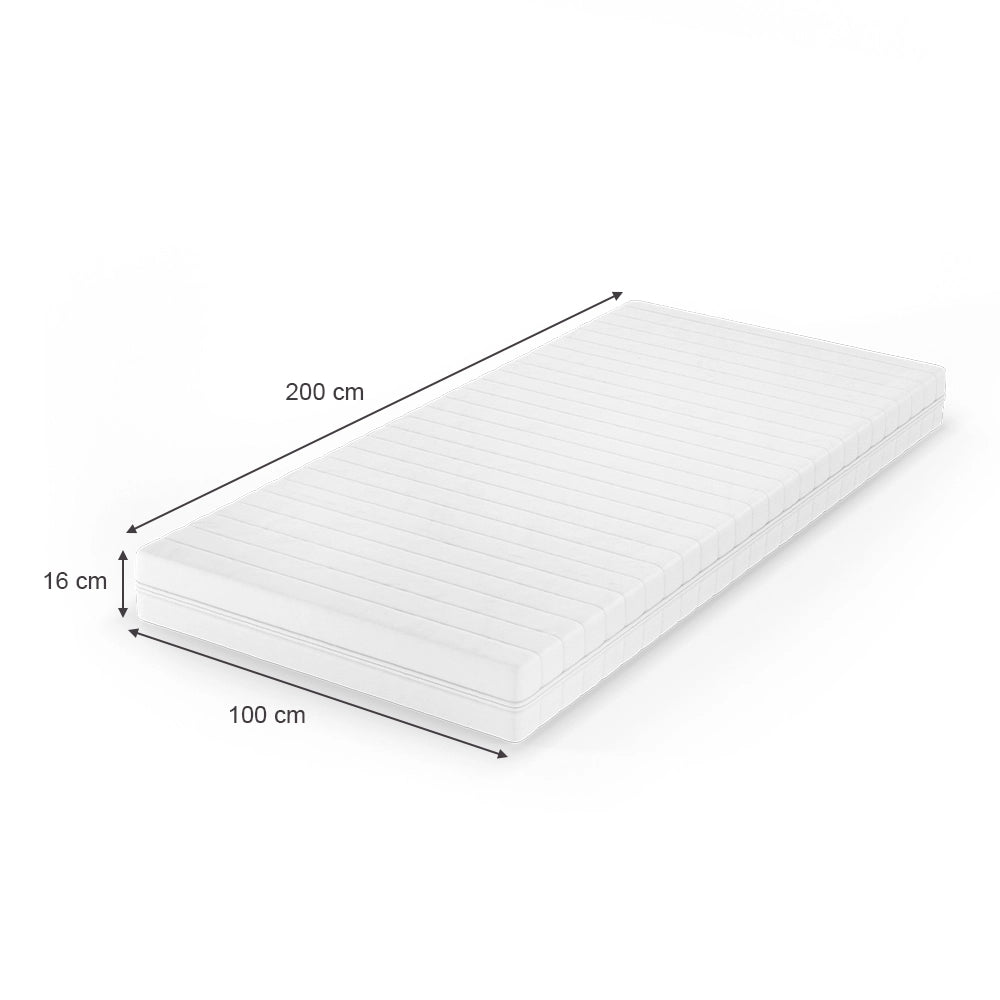 Vitalispa Materasso in schiuma fredda Bianco 100 x 200 cm H2 grado di durezza, 7 zone