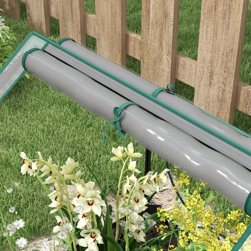 Letto da giardino rialzato con serra ¨C zephmum ¨C 70x70x90 cm grigio scuro acciaio zincato