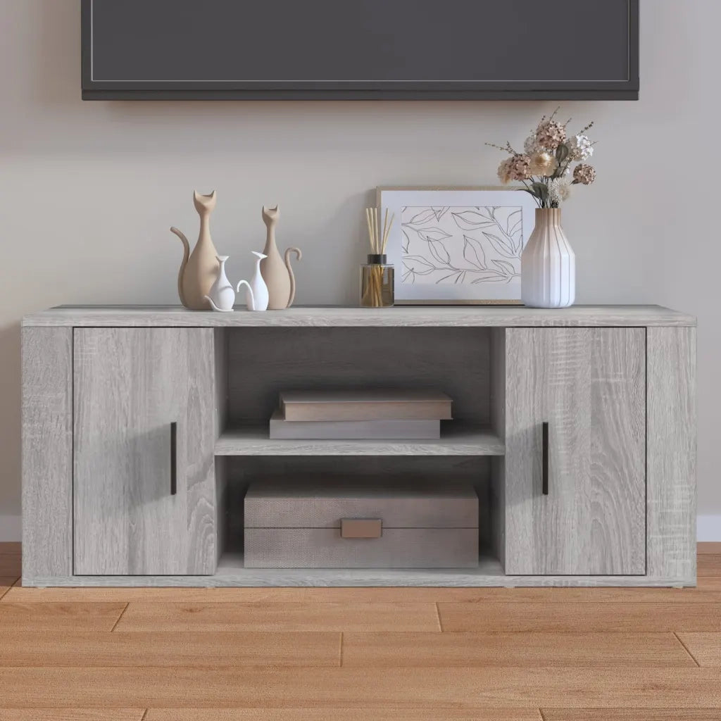 Mobile TV-Credenza TV-Console TV Grigio Sonoma 100x35x40 cm in Legno Multistrato 229873