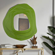 Specchio Brennero, Specchiera, Articolo d'arredo a muro, Decorazione con specchio, 90x4 h97 cm, Verde