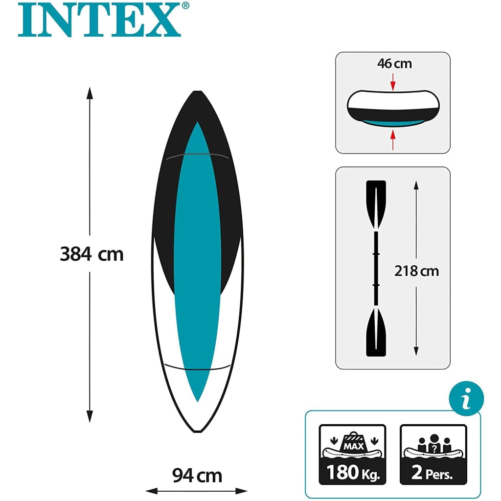 Canoa Gonfiabile 2 Posti Intex Excursion Pro 384 x 94 x 46 cm