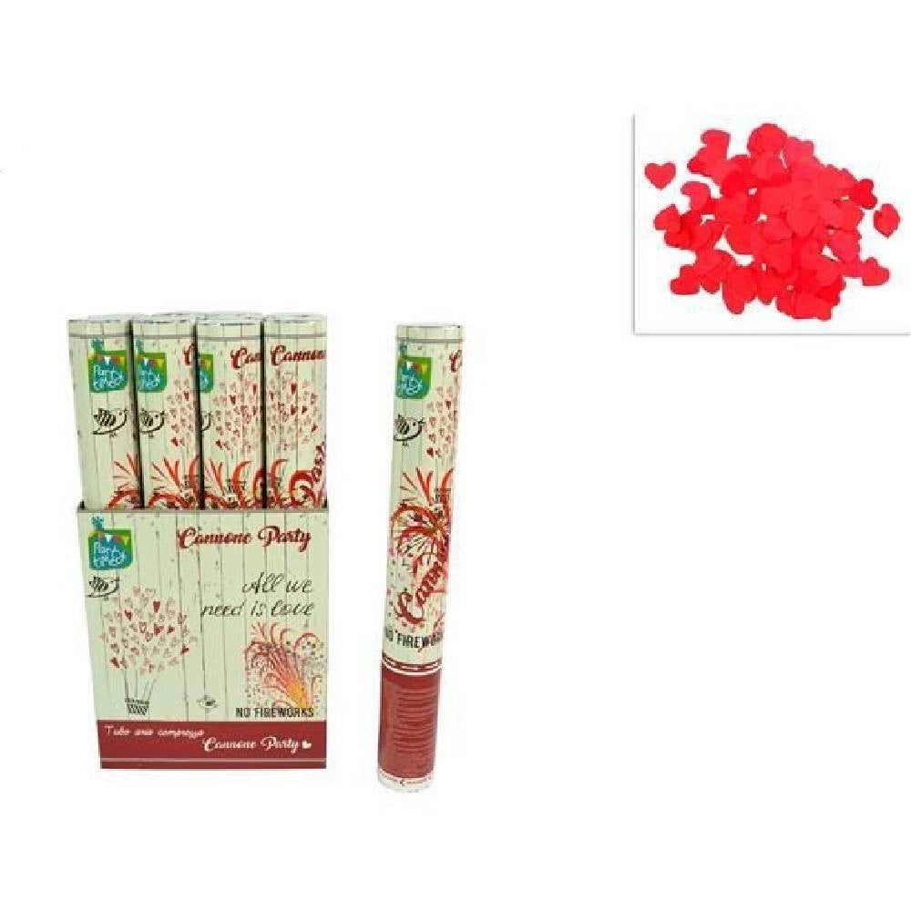 Trade Shop - Tubo Spara Cuori Petali Rossi Cannone Per Festa San Valentino Party 40 Cm -