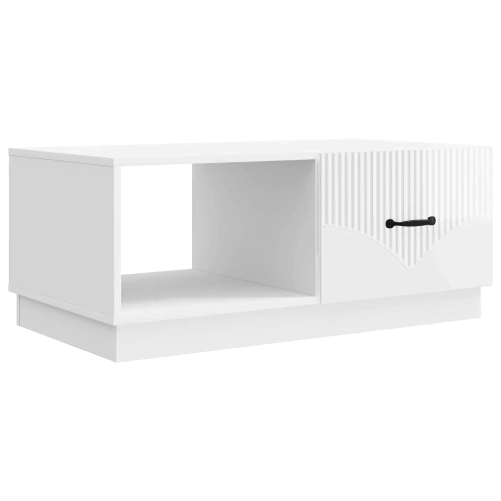 Tavolino da salotto Bianco Lucido 90 x 50 x 37 cm 895419