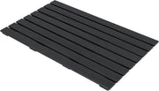 Pedana Doccia in WPC Antiscivolo 100 x 60 cm, Pedana da Bagno Finitura Effetto Legno, Tappetino da Doccia Rettangolare per Vasca e Piscina, da Interno ed Esterno, Nero