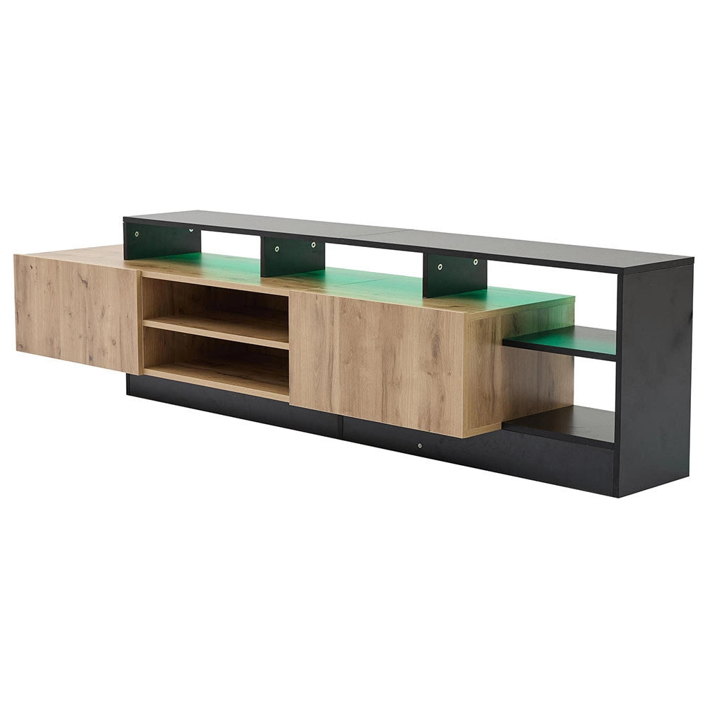 Mobile TV moderno - Xylo - Legno/telaio nero LED per TV 70"
