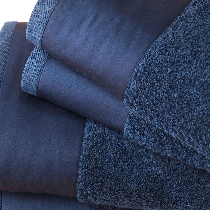 Set Spugna Asciugamani Viso + Ospite con Balza in Raso Garrini Hope Positano