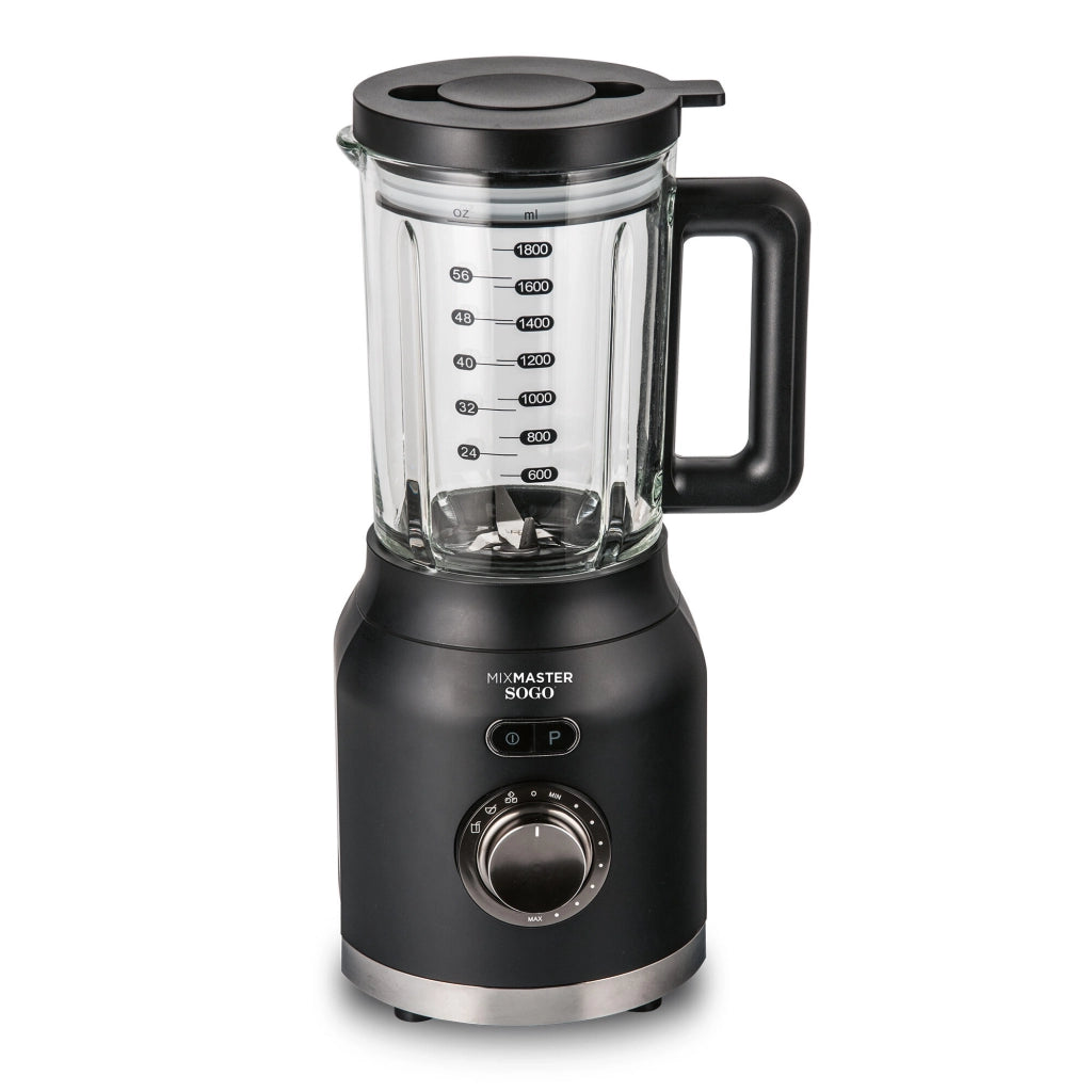 Frullatore da cucina con caraffa vetro 1800ml, 3 programmi automatici, lame acciaio inox 6 lame 1200W - SOGO