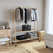 Appendiabiti con Ripiani e Ruote 132x45,5x155,5 cm in Bamb¨´ CFW9636005
