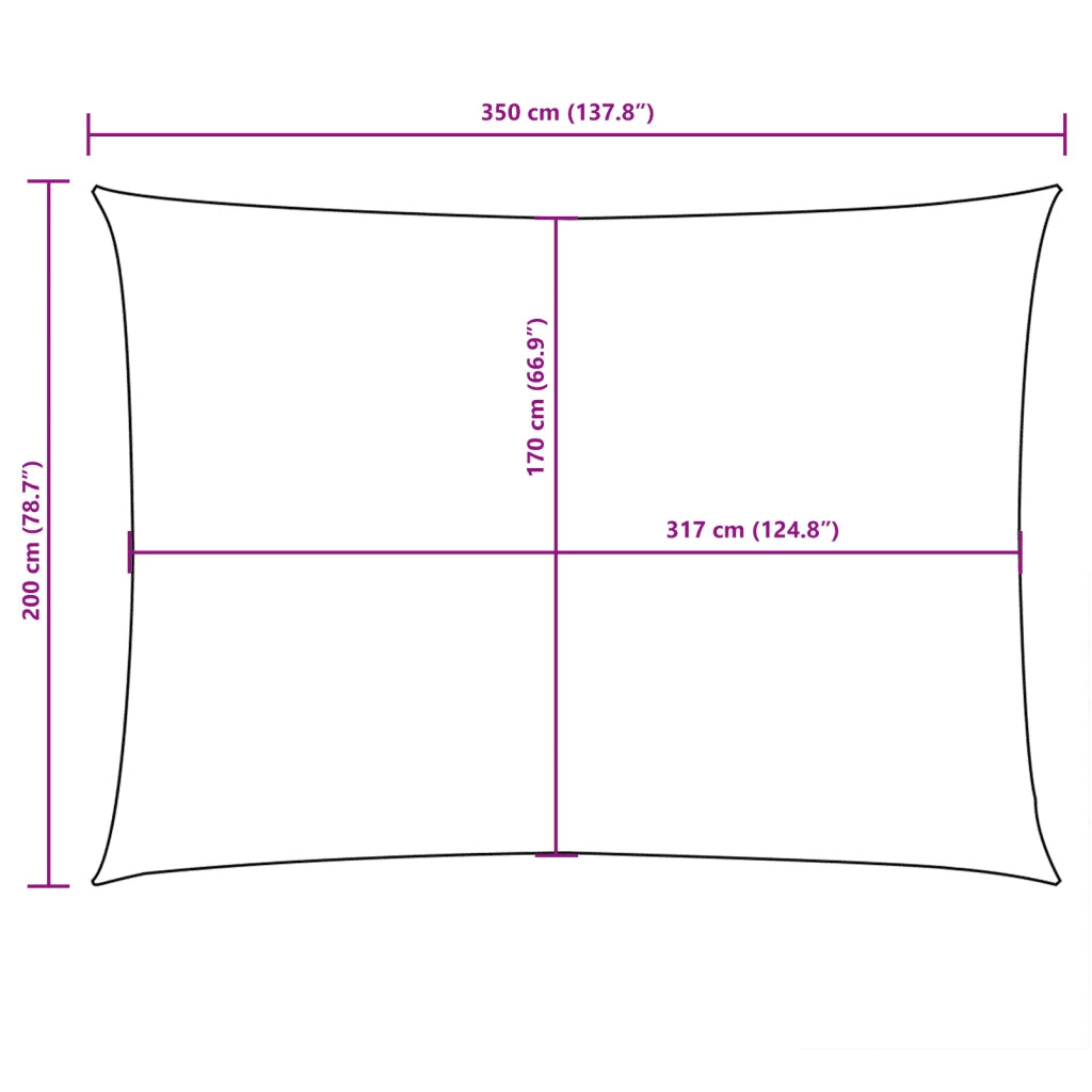 Parasole a vela | Telo Ombra | Vela da ombra Oxford Rettangolare 2x3,5 m Crema