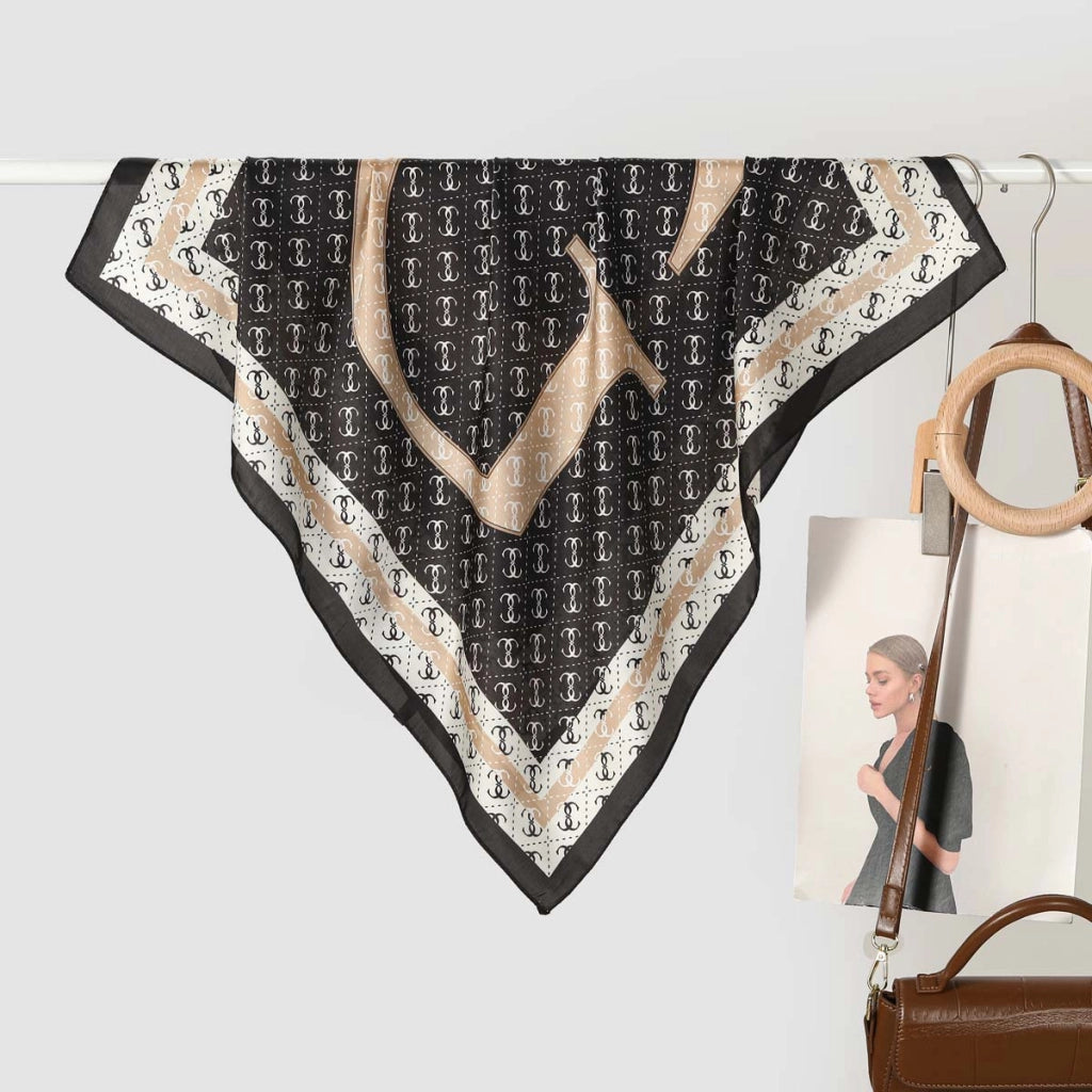 Nuova sciarpa da donna in seta stampata, stile coreano, sciarpa decorativa alla moda e versatile.