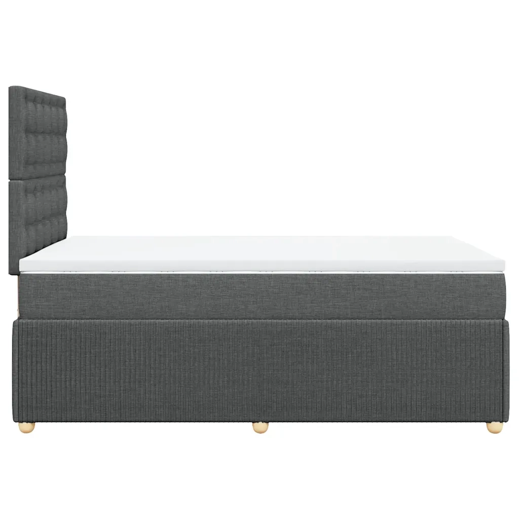 vidaXL Giroletto a Molle con Materasso Grigio Scuro 120x200 cm Tessuto