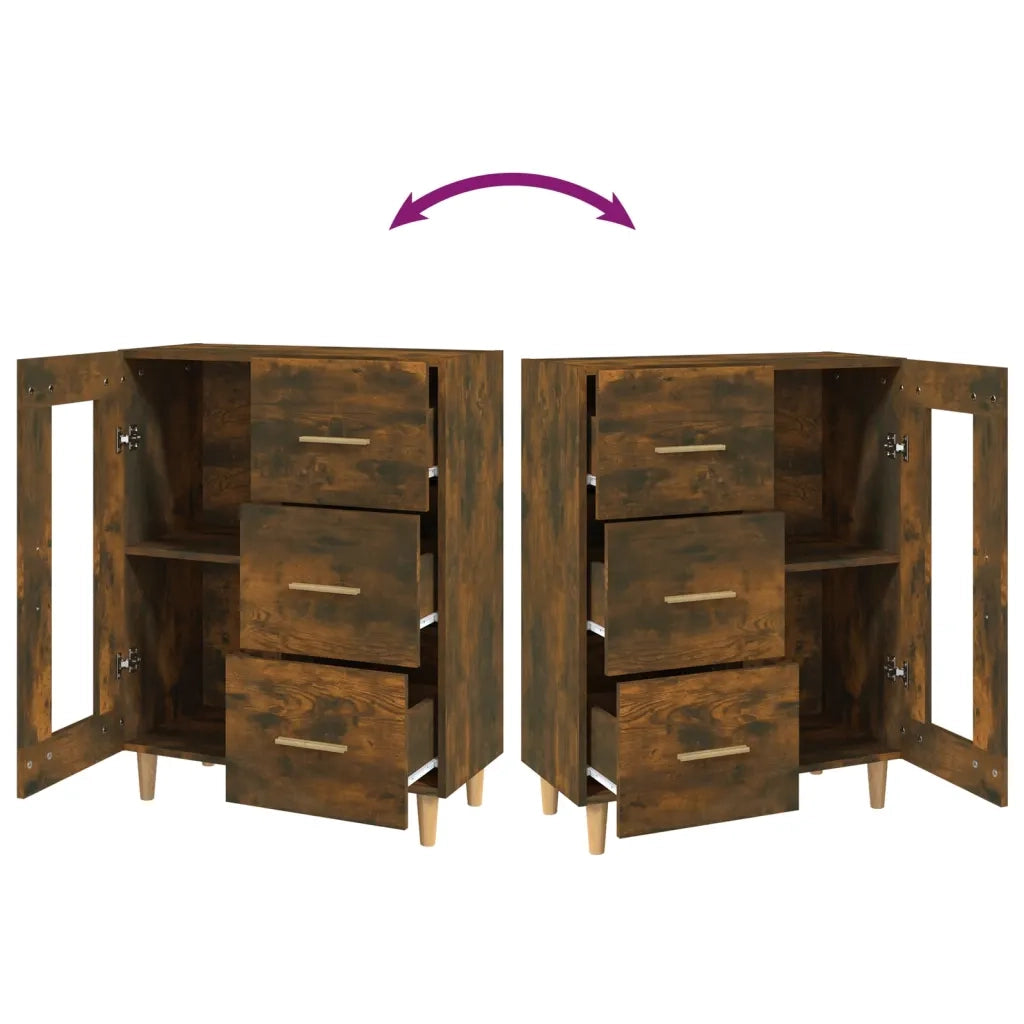 Credenza-Buffet-Armadio da cucina Rovere Fumo 69,5x34x90 cm in Legno Multistrato 112142