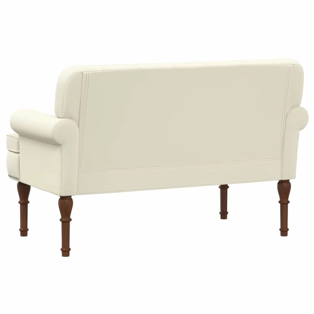 Loveseat con bottoni imbottiti Crema 120 x 65 x 77 cm 42041857