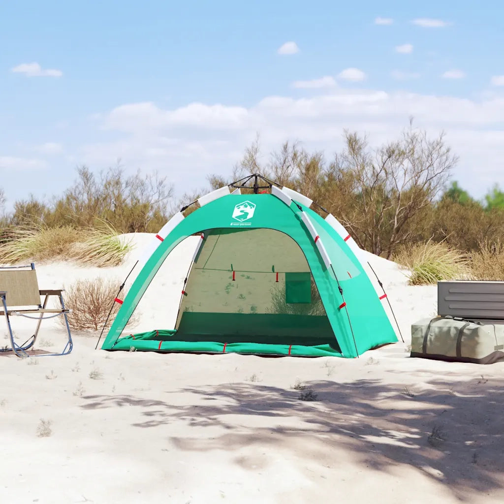 Tenda da Spiaggia 2 Persone-Tenda da campeggio Verde Rilascio Rapido Impermeabile 981390