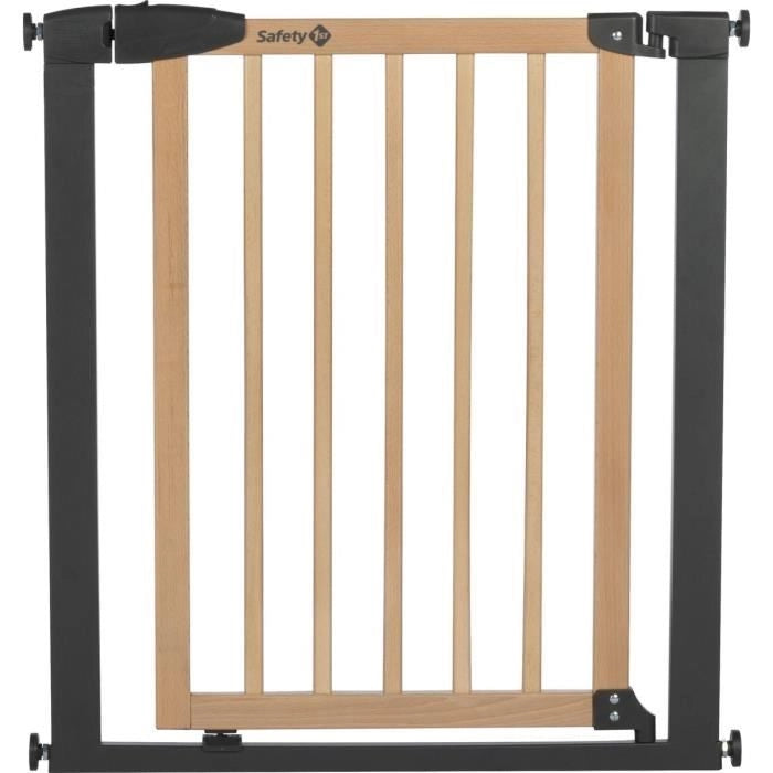 SAFETY 1ST SIMPLY CLOSE WOOD & META, A pressione, 73-80 cm (Max. 94 cm), senza viti né fori, Apertura con una mano, Legno e Grafite