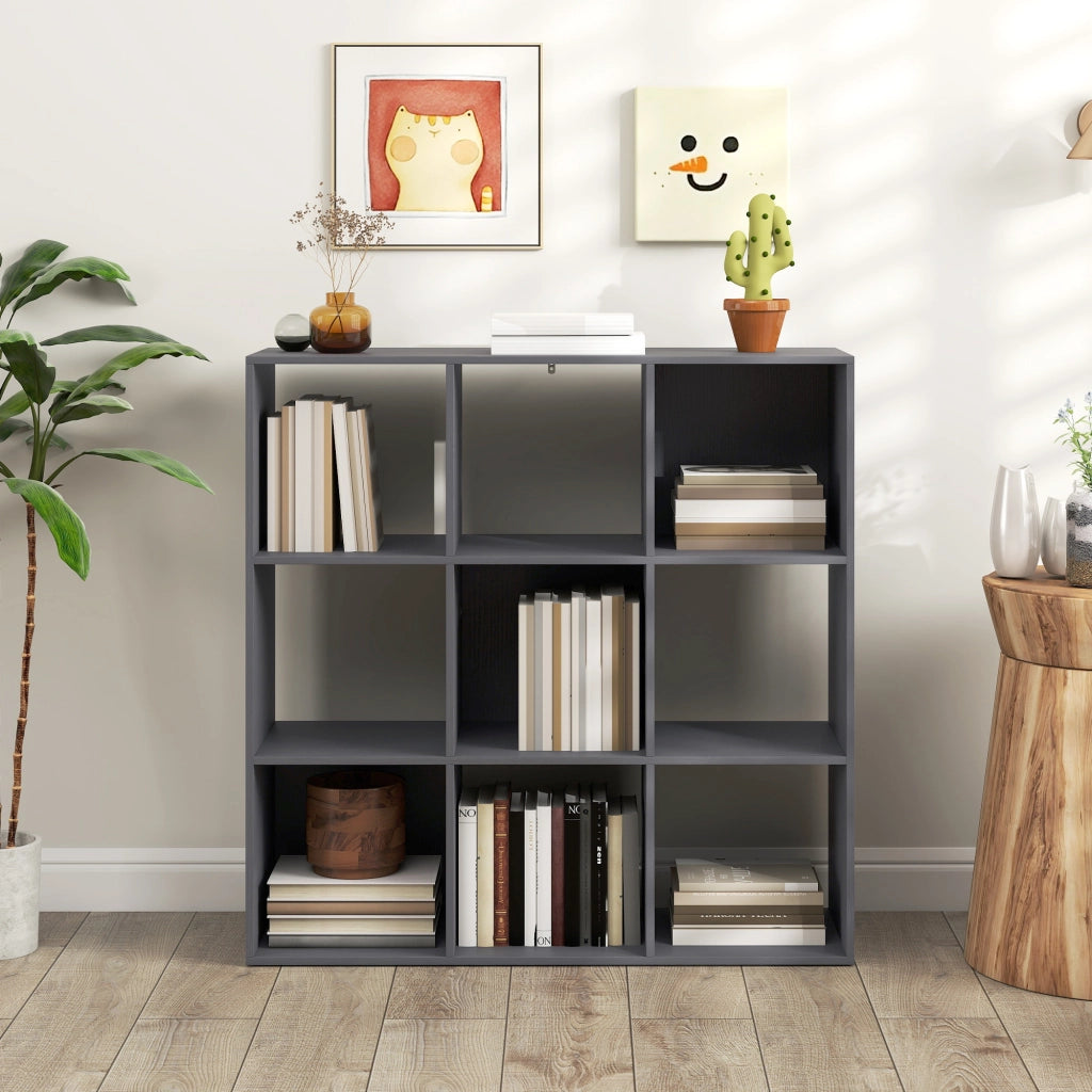 Libreria 9 Scomparti Grigio ¨C Zephmum ¨C 91x29.5x91