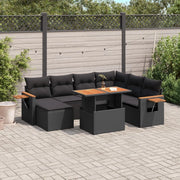 Set Divani da Giardino con Cuscini 8 pz Nero in Polyrattancod mxl 113023