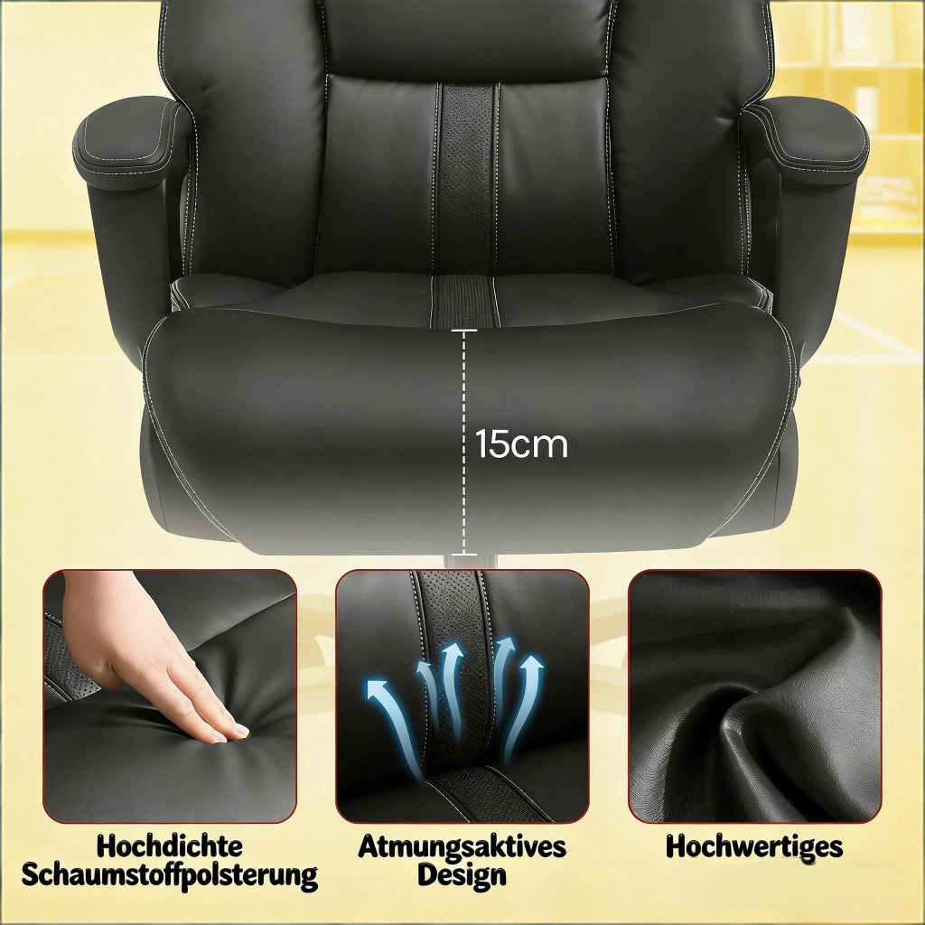 SEDIA UFFICIO Ergonomica 86x72x127 cm Nera in Metallo e PU