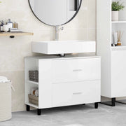 Mobiletto da bagno Bianco Lucido 80 x 35 x 60 cm 889389