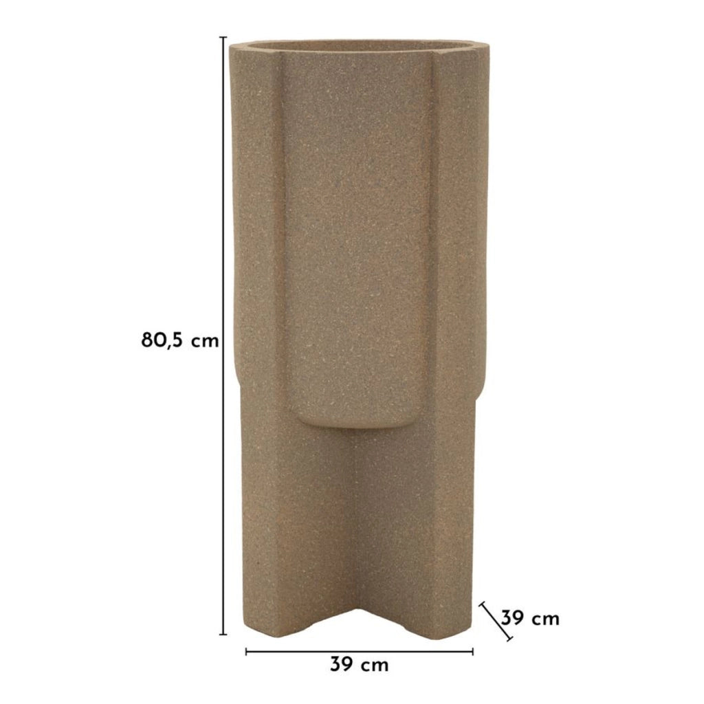 Vaso per Piante VKH1038, Marrone, Poliresina, 39x39x80,5 cm
