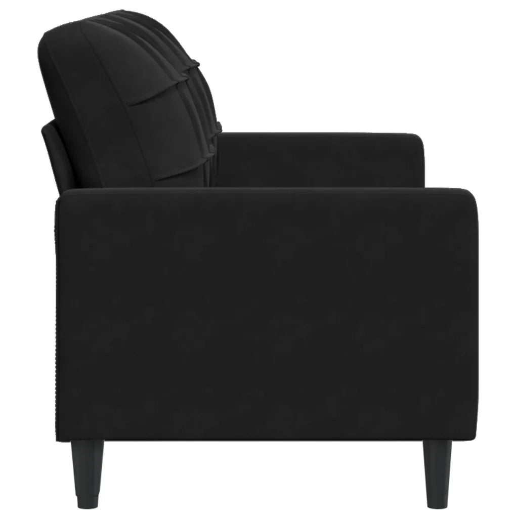 vidaXL Divano a 2 Posti Nero 140 cm in Velluto