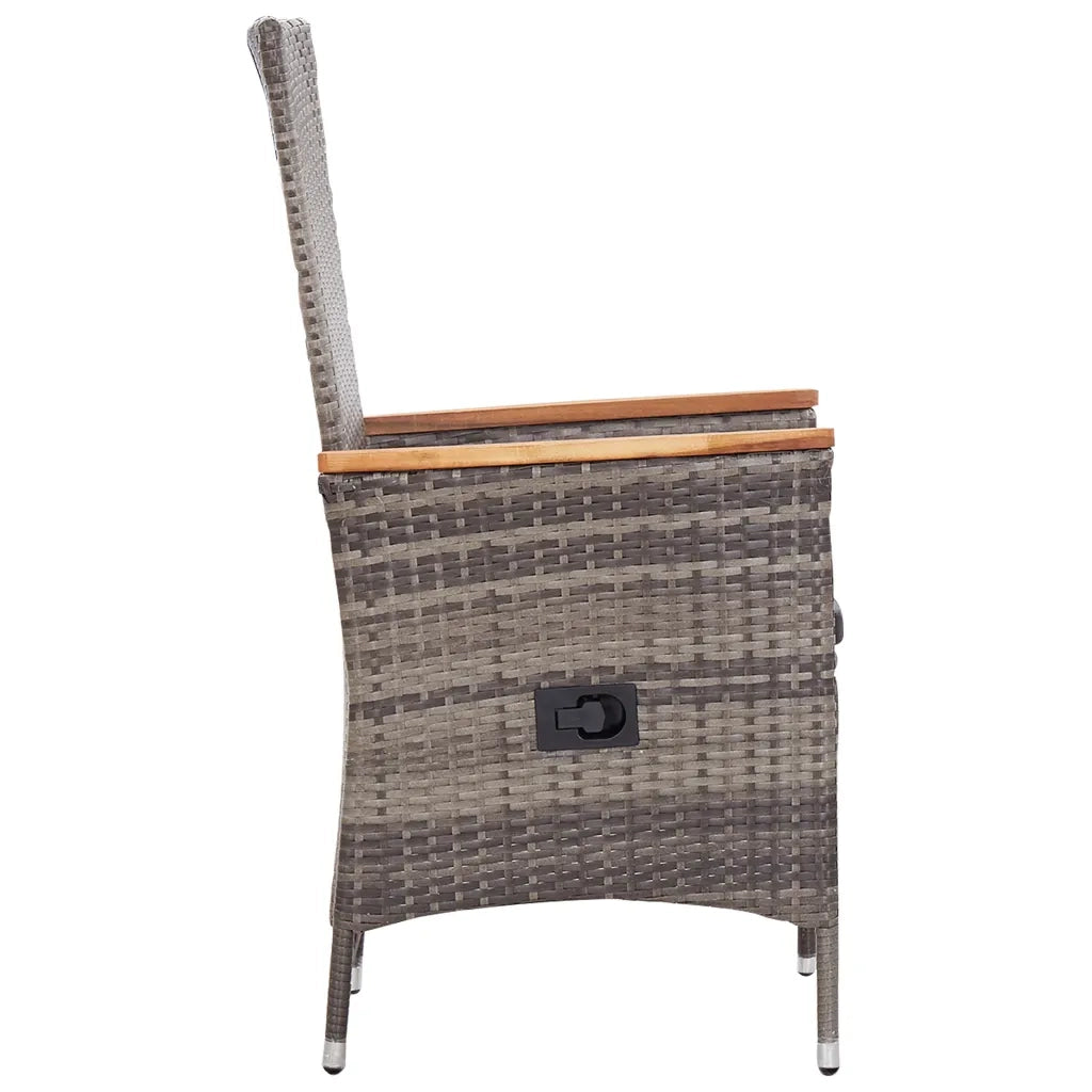 Set Mobili da Pranzo per Giardino 7 pz in Polyrattan Grigio 3070767