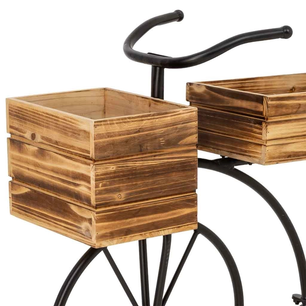 Carrello fioriera legno marrone 104x28x68.5h cm