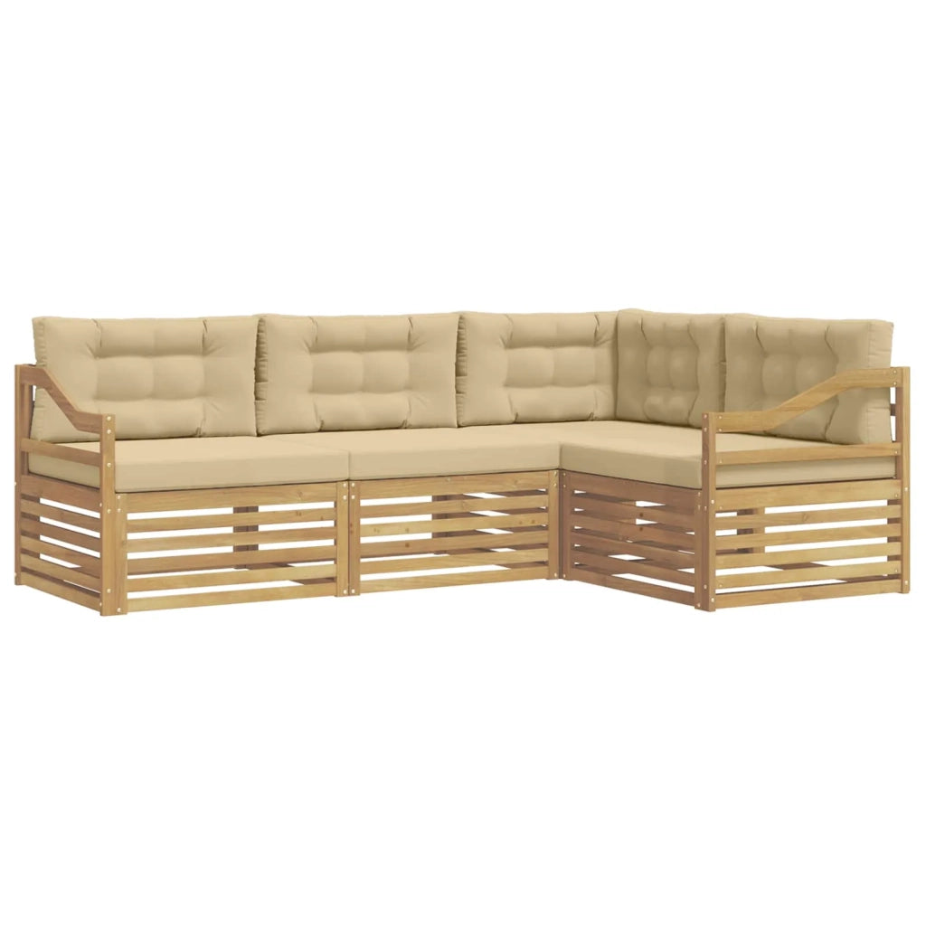 Set di divani da esterno 4 pcs Bianco e Beige 3390423