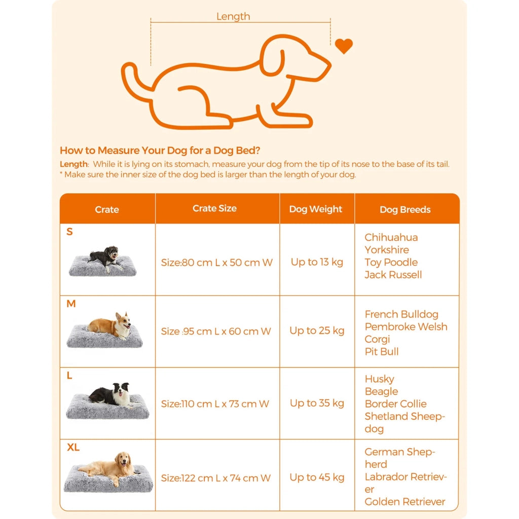 Cuccia per cani/divano letto per animali domestici imbottitura morbida lavabile in lavatrice cuscino per cani 80 x 50 cm grigio 12_0006798