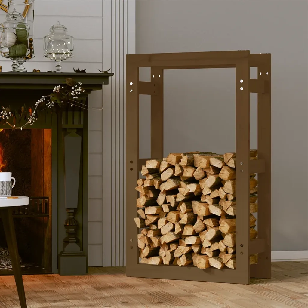 Portalegna Miele 60x25x100 cm in Legno Massello di Pino cod mxl 59033