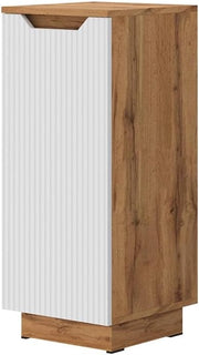 mobiletto bagno Lotta, Rovere/bianco a strisce, 33.4 x 81.9 cm