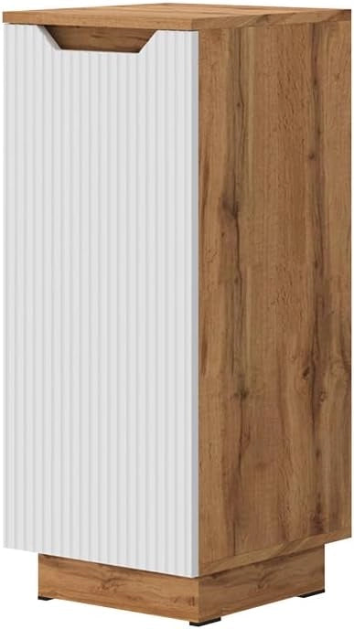 mobiletto bagno Lotta, Rovere/bianco a strisce, 33.4 x 81.9 cm
