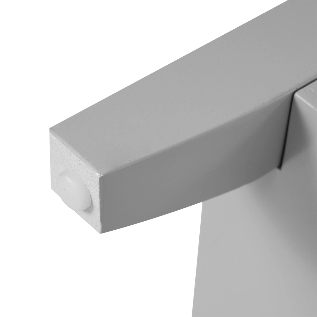 Mobile sottolavabo con lavabo in ceramica, ripiani interni e piedini antiscivolo, per bagno, in MDF, grigio