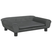 Cuccia per cani comoda cesta da divano scura 70 x 48 x 22 cm velluto grigio 02_0043178