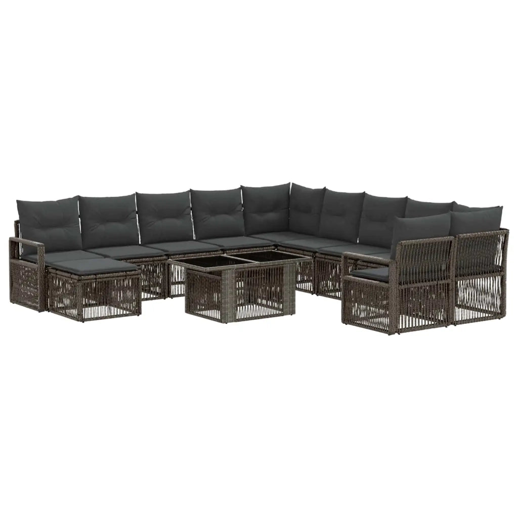Set Divano da Giardino 12 pz Grigio e Grigio Scuro polyrattan 3437192