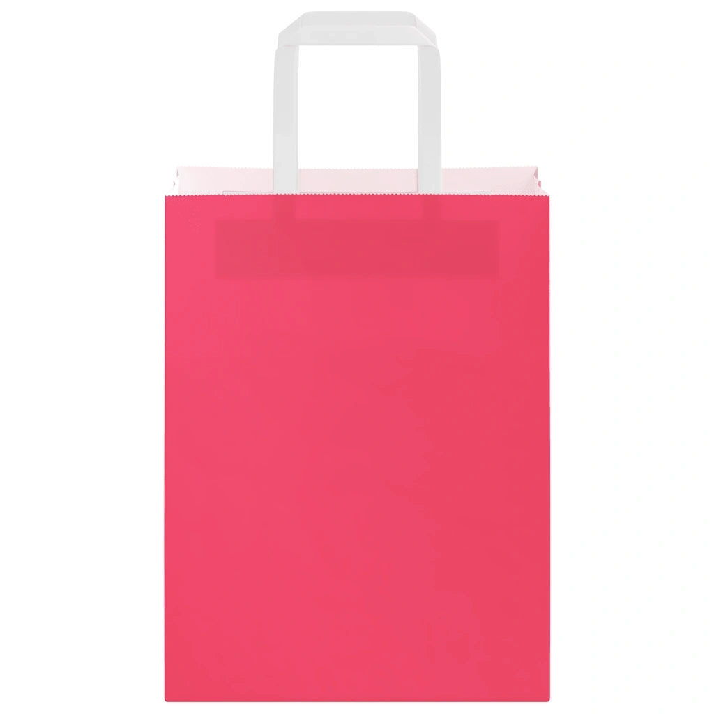 Sacchetti di Carta 250 pz con Manici Rosa 21x11x28 cm