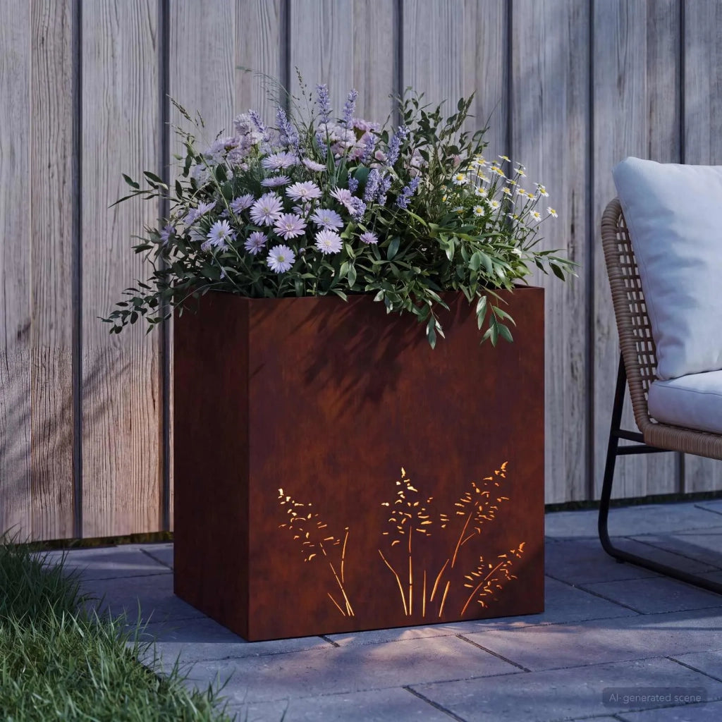 Vaso da giardino Ruggine 50 x 30 x 49 cm Acciaio Corten 8005818