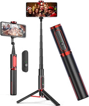 Stativo per Selfie con Bluetooth - Orecchino per Smartphone con Comando a Distanza per iPhone 14/13/12 Pro Max Samsung Huawei - Rosso
